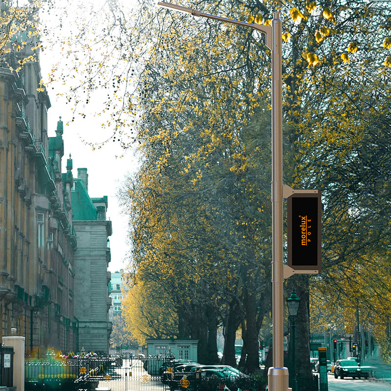 Poteau d'éclairage urbain intelligent en alliage d'aluminium