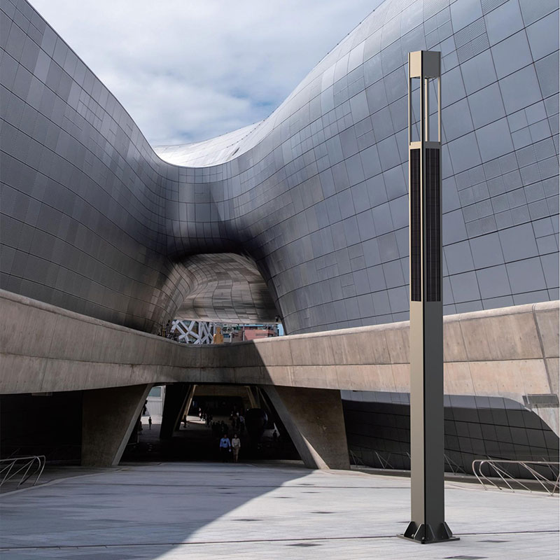 Poteau d'éclairage solaire enduit d'aluminium BEJA