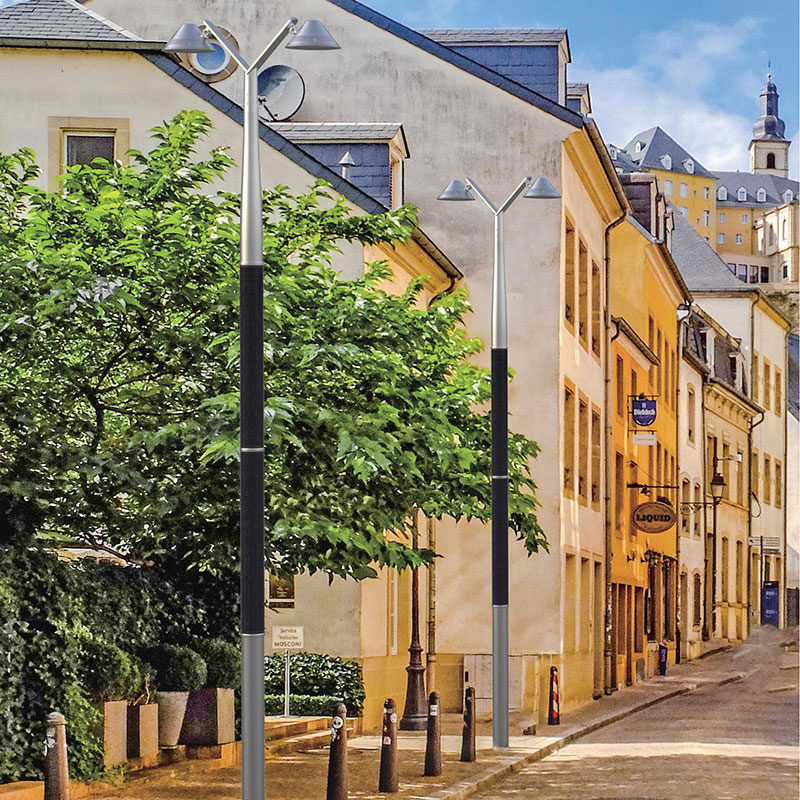 Poteau solaire en aluminium BOSA Flexible HJT à double tête de lampe