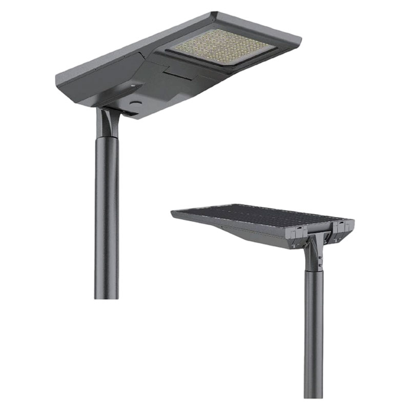 Poteau lumineux solaire à pulvérisation de poudre métallique en aluminium ISNY