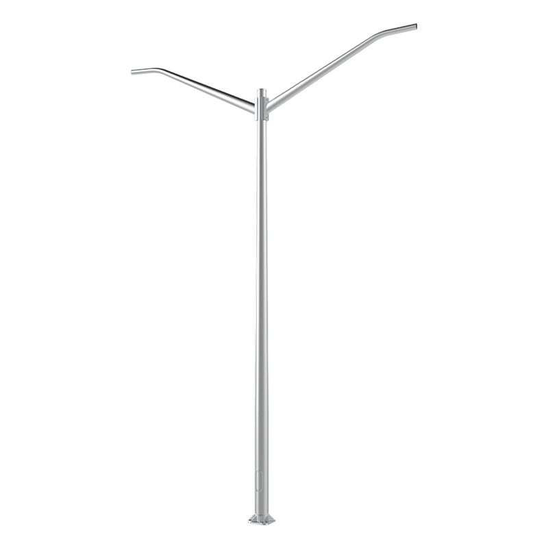 Poteau d'éclairage conique en aluminium de 20 à 40 pieds avec deux bras, montage sur bride de base